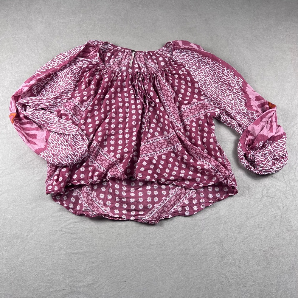 Free People Mauve Patterned Blouse